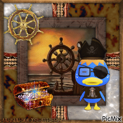 {♠}Pirate Captain Derwin & his Treasure{♠} - Бесплатный анимированный гифка