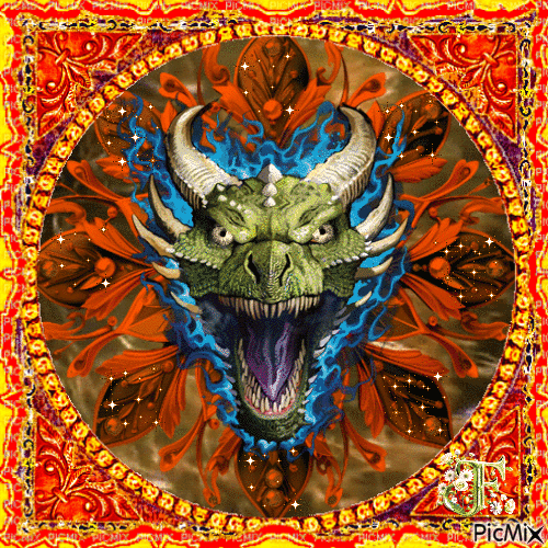 Le Dragon 🧡🧡🧡 - Бесплатный анимированный гифка