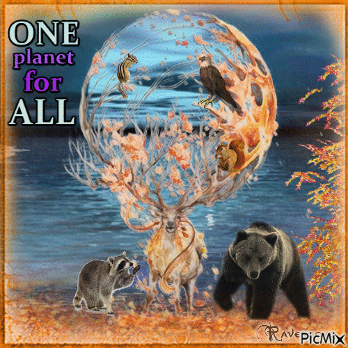 ONE planet for ALL - GIF animado grátis