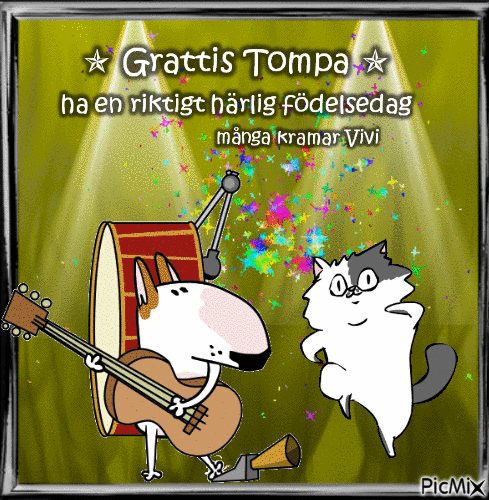 Grattis Tompa 2018 - Animovaný GIF zadarmo