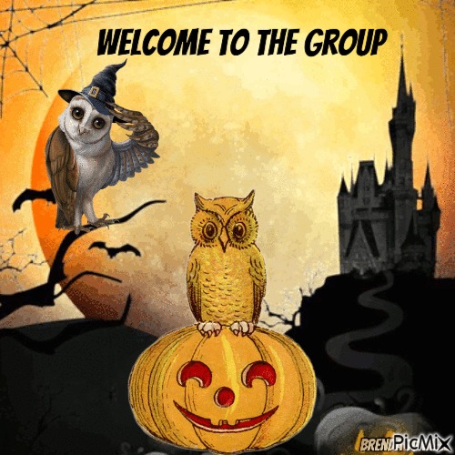 welcome owl halloween - png gratis