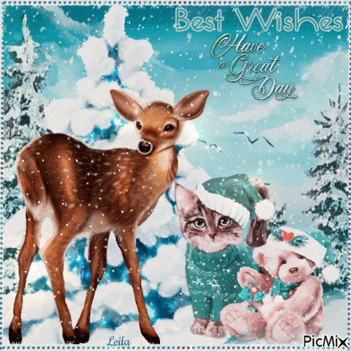 Best Wishes. Have a Great Day. Winter - GIF animado grátis