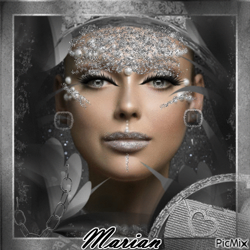 Artistic makeup in black and silver - Безплатен анимиран GIF