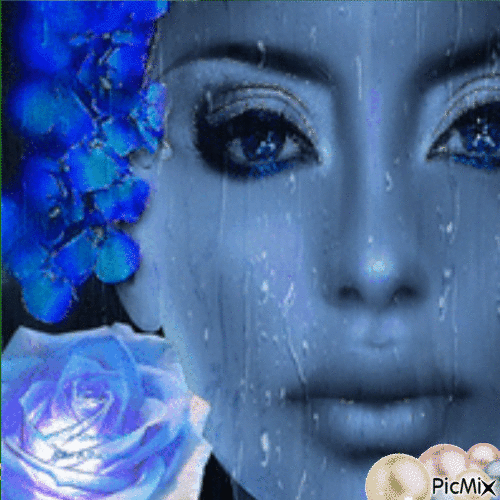 une femme sous la pluie - GIF animado gratis