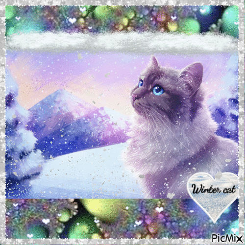 Winter cat - Безплатен анимиран GIF