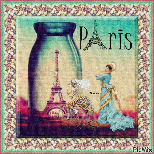 Vintage Woman in Paris 2 - Free animated GIF