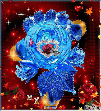 Blue rose - Gratis animerad GIF