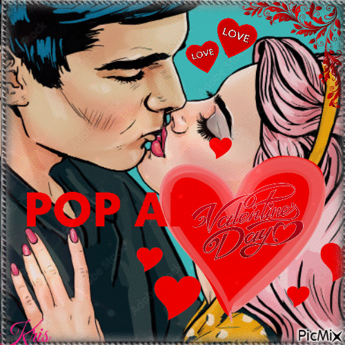 Pop Art de la Saint Valentin - Animovaný GIF zadarmo