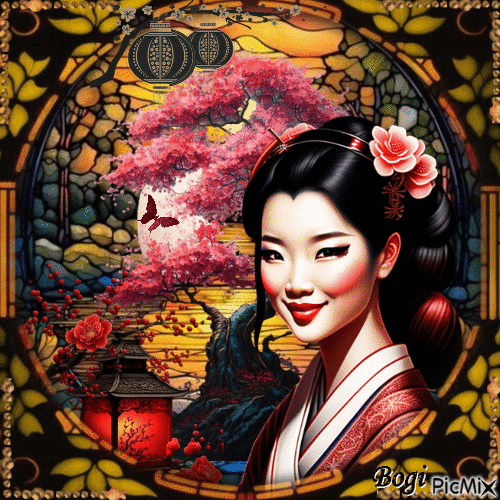 Asian beauty... - Animovaný GIF zadarmo