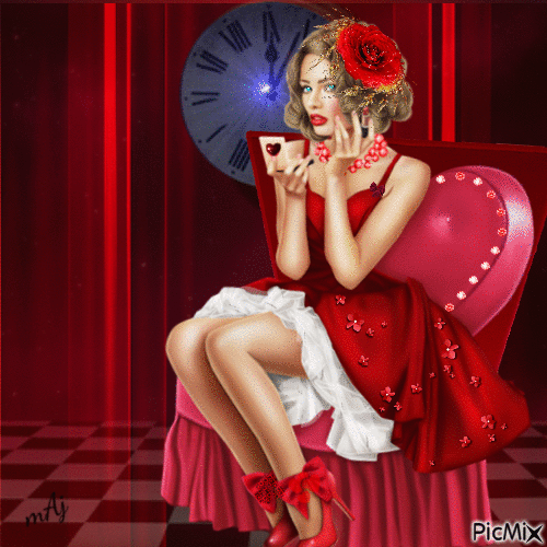 Concours "Lady in Red" - Free animated GIF