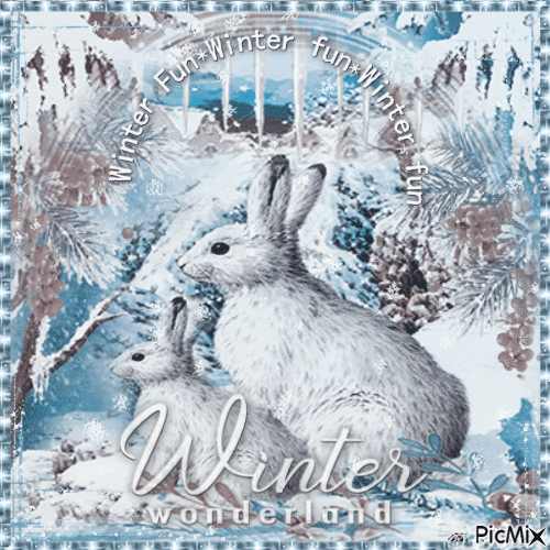 Winter animals bunny - Nemokamas animacinis gif