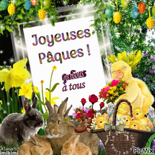 Joyeuses pâques - Animovaný GIF zadarmo