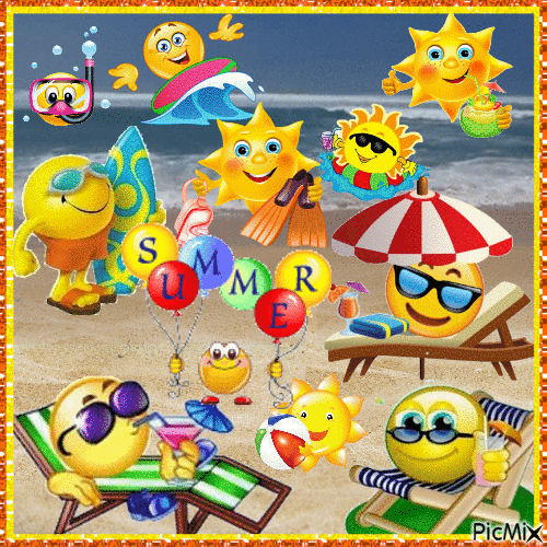 Smiley's Summer Vacation - Free animated GIF - PicMix