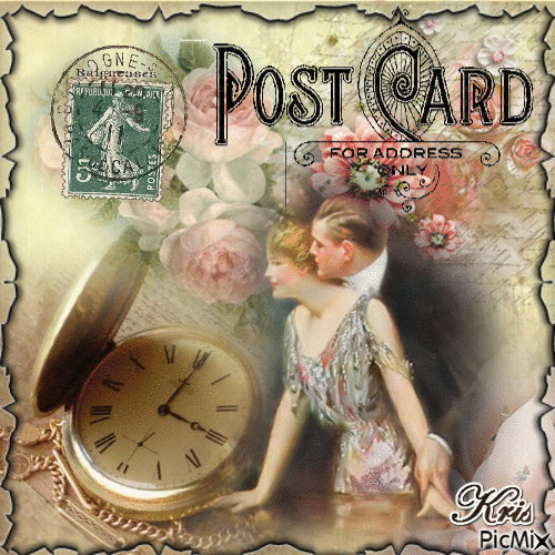Post card vintage - Безплатен анимиран GIF