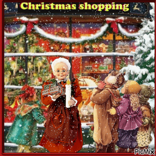 Christmas shopping - Бесплатный анимированный гифка