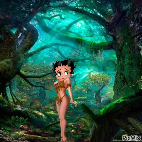 Betty Boop the jungle girl - PNG gratuit
