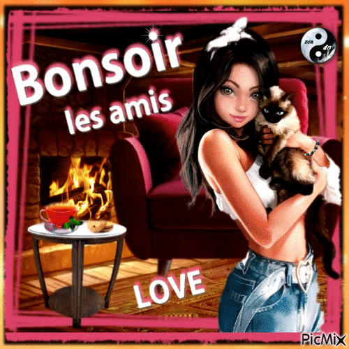 ✦ Bonsoir les amis - Безплатен анимиран GIF