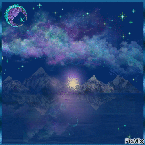 moon lake - Gratis animeret GIF