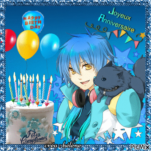 Joyeux Anniversaire  _  Happy Birthday ......... ♥ - GIF animasi gratis