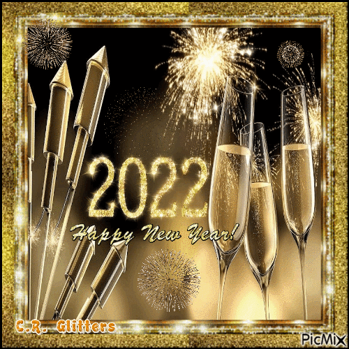 2022 Happy New Year - Zdarma animovaný GIF