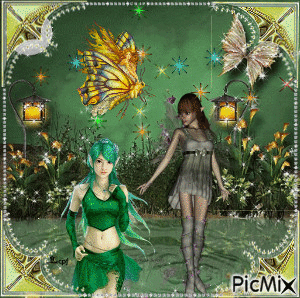 Les Elfes et le papillons - 免费动画 GIF