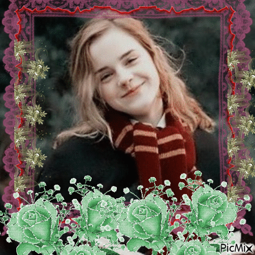 Hermione avec des decorations🖤🖤 - GIF animate gratis