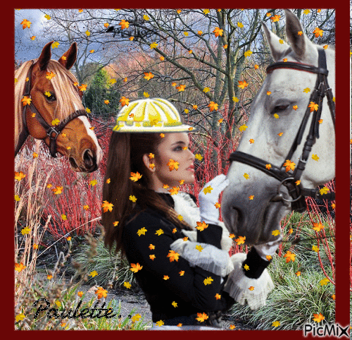 femme et son cheval - Ilmainen animoitu GIF