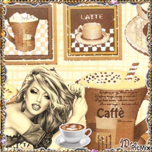 Café latte.. ou capuccino - Animovaný GIF zadarmo