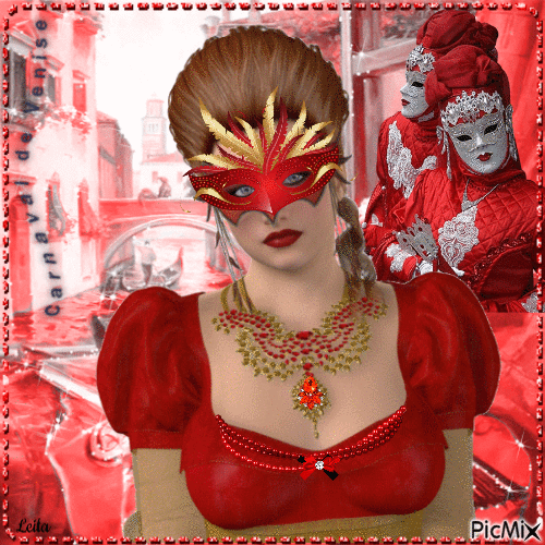 Carnaval Venise. Red - GIF animé gratuit
