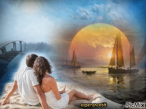 couple au coucher de soleil - Ilmainen animoitu GIF