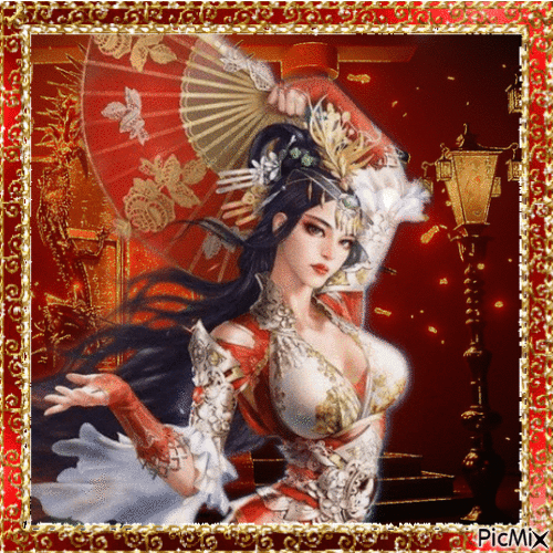 Porträt einer Geisha - Ilmainen animoitu GIF