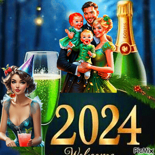 Welcome 2024 - Nemokamas animacinis gif
