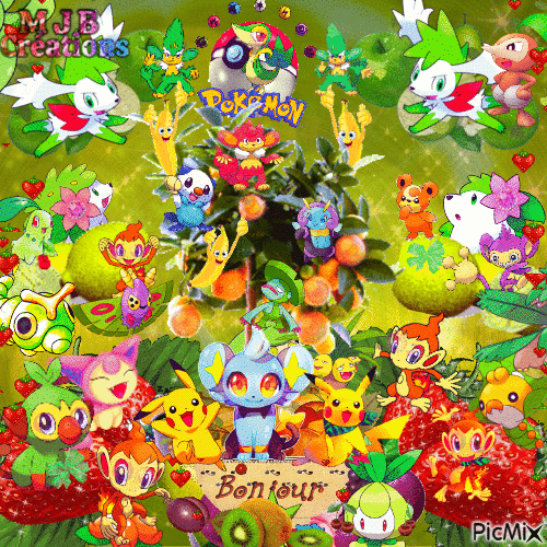 .. Pokémon et fruits  .. M J B Créations - GIF animasi gratis