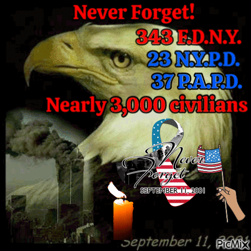 Never Forget September 11, 2001 - Free animated GIF