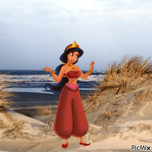 Jasmine at the beach - nemokama png