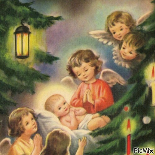 Ange de Noël vintage - png gratis