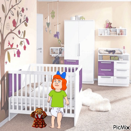 Redhead baby girl with doll - 免费PNG