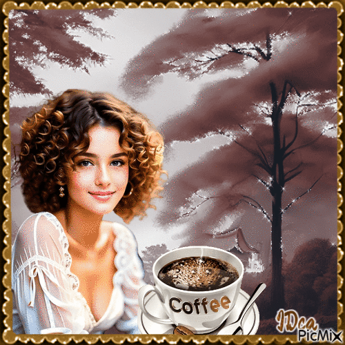 Café dans la forêt - GIF animasi gratis