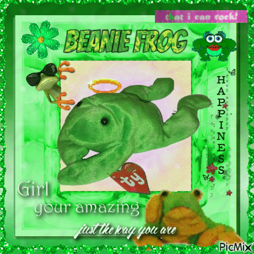 beanie frog - Бесплатный анимированный гифка