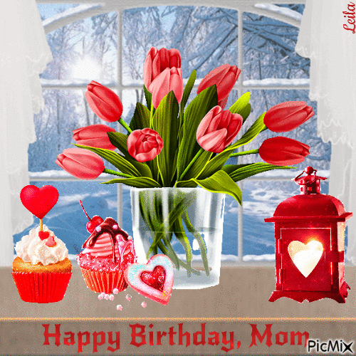 Happy Birthday, Mom - GIF animé gratuit