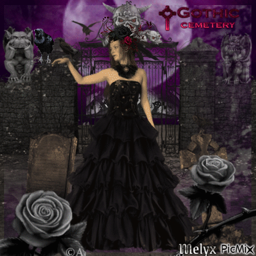 gothic cemtery ⁜ - Безплатен анимиран GIF