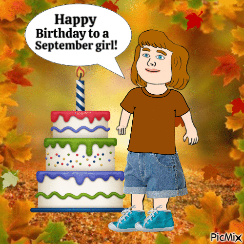 Happy Birthday to a September girl! - 免费动画 GIF