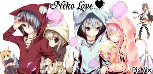 Neko Love ♥ - GIF animé gratuit