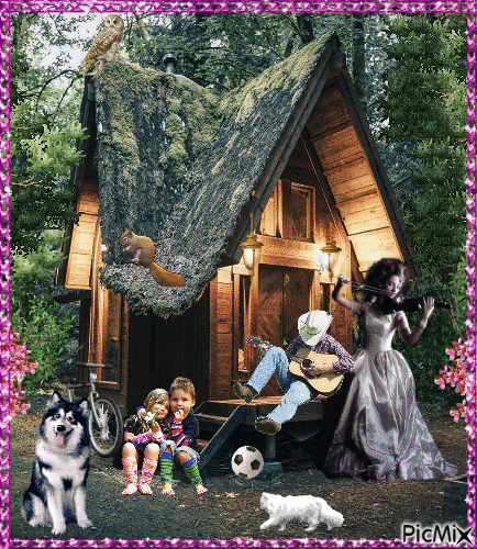 Weekend en famille dans notre cabane dans les bois ! - 無料のアニメーション GIF