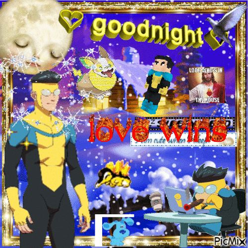 mark from hit show invincible says goodnight - GIF animate gratis