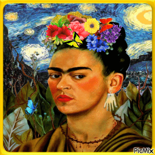 Frida Kahlo Portrait - GIF animate gratis