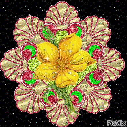 fleur arabesque2 - GIF animé gratuit
