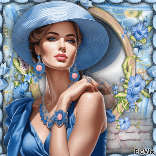 Lady in Blue-RM-03-03-24 - Бесплатный анимированный гифка