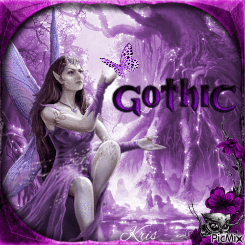 Fée gothique - Tons violets - GIF เคลื่อนไหวฟรี