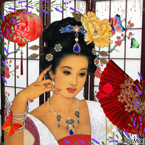 Beauté asiatique - Animovaný GIF zadarmo